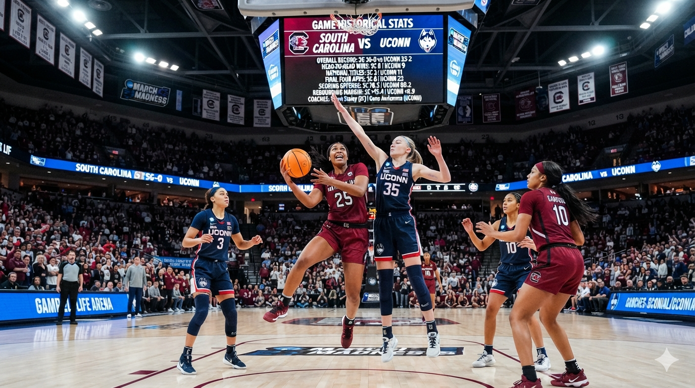 South Carolina Gamecocks Women’s Basketball vs Uconn Huskies Women’s Basketball Stats